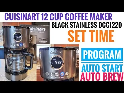 Unplugged Cuisinart coffee maker with dark display after power loss